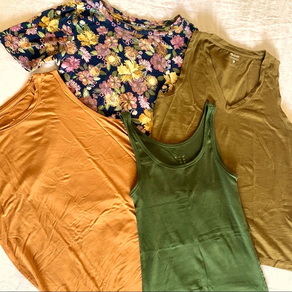 Madewell 4 Tanks and Tee Lot Floral T-Shirt Tank Tops Short Sleeve
